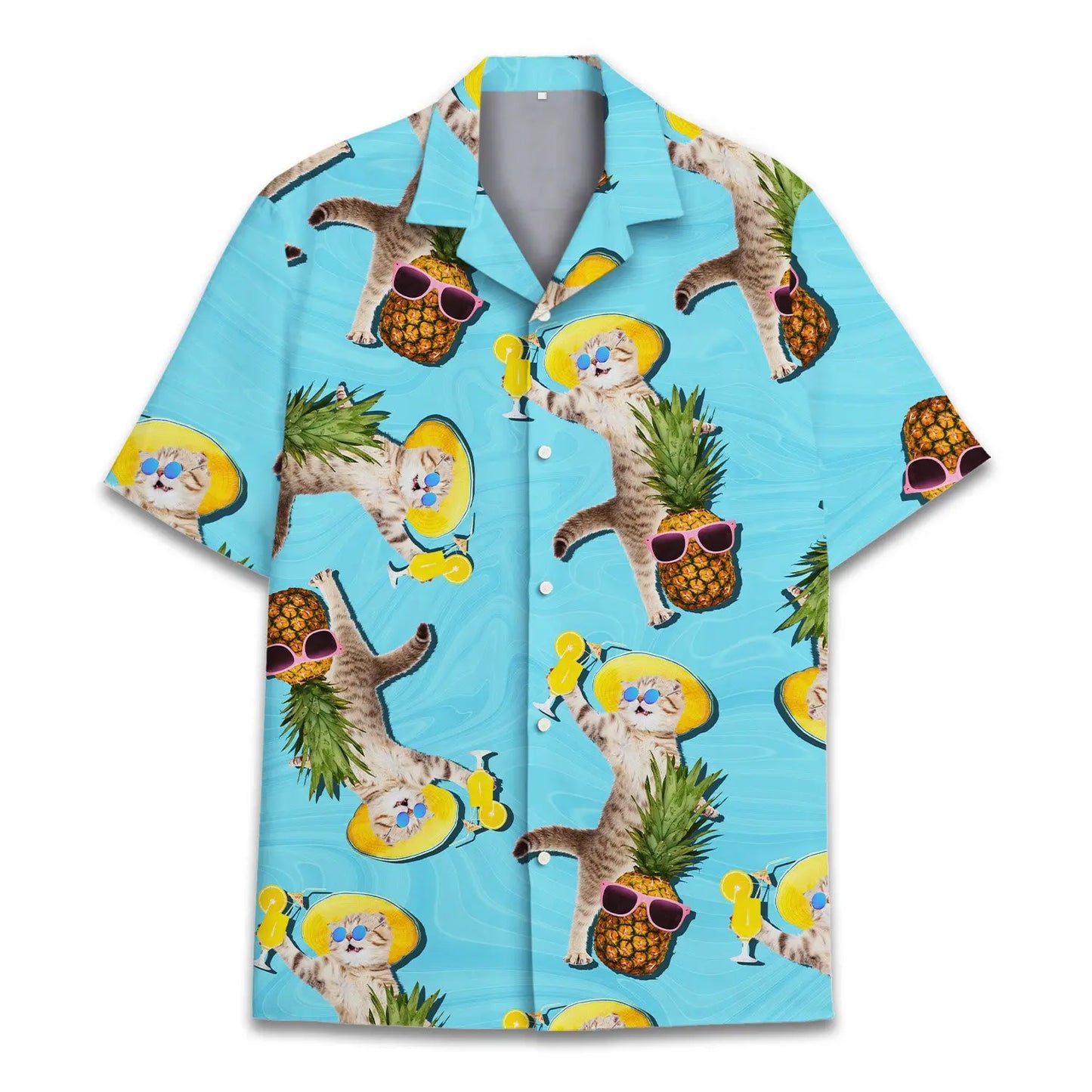 Island Funny Pineapple Cat Aloha Hawaiian Shirt For Coastal Getaways, Outdoor Gatherings, And Thoughtful Gift Giving