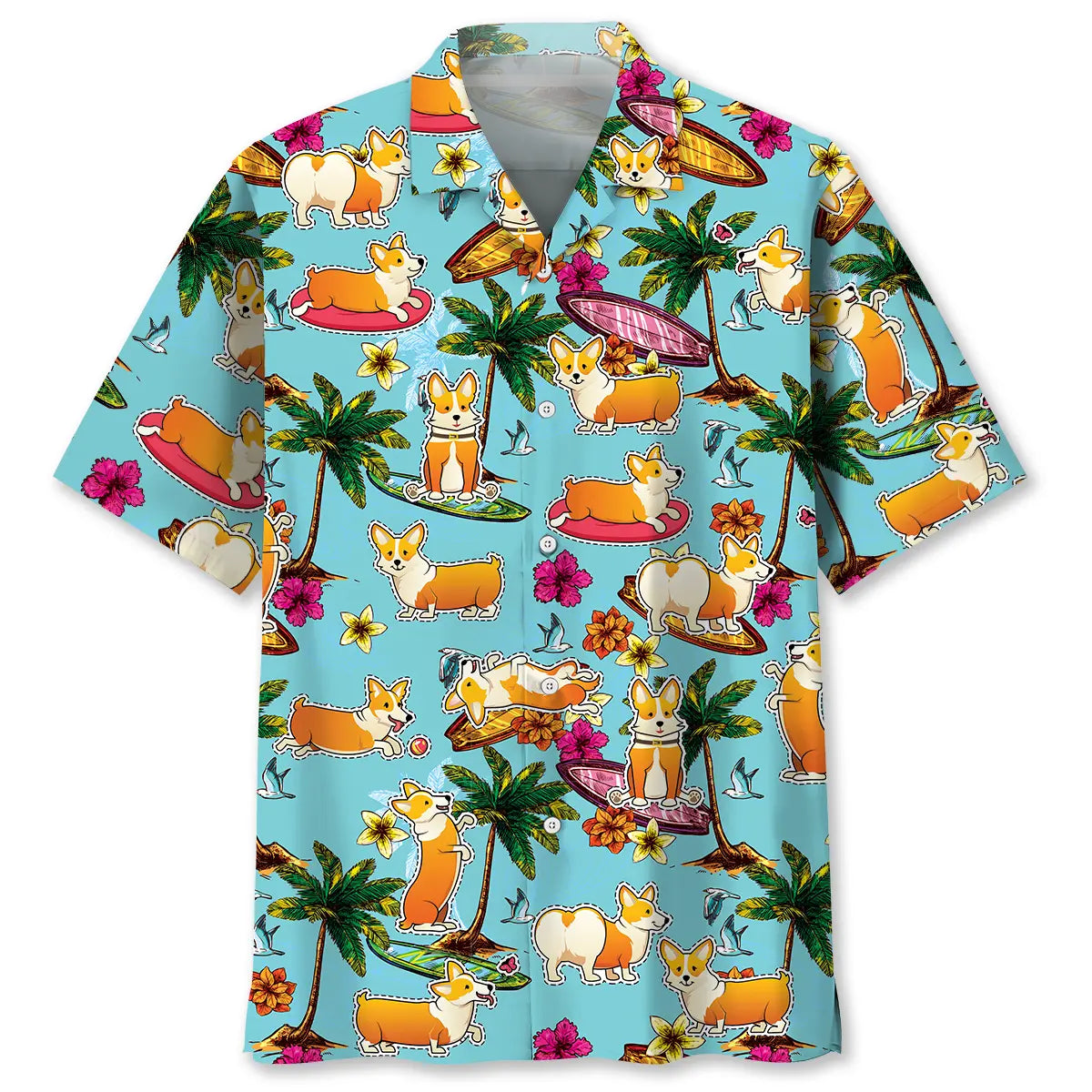 Corgi Beach Hawaiian Shirt For Beach Days, Summer Outings, And Thoughtful Gift Giving