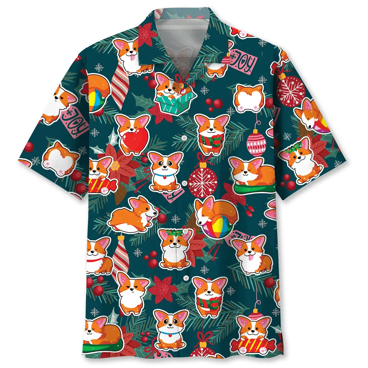 Corgi Christmas Hawaiian Shirt For Holiday Parties, Tropical Vacations, And Festive Gift Giving