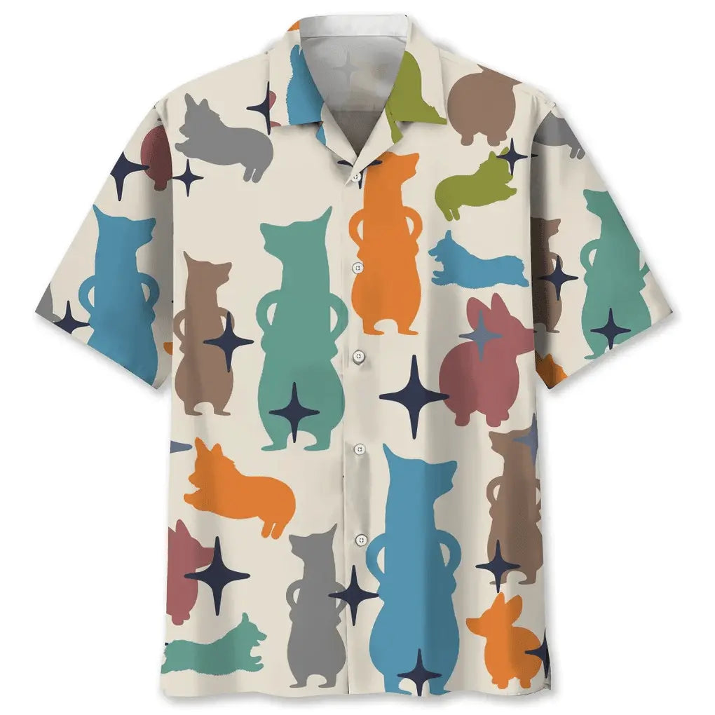 Colorful Corgi Hawaiian Shirt For Beach Days, Summer Outings, And Thoughtful Gift Giving