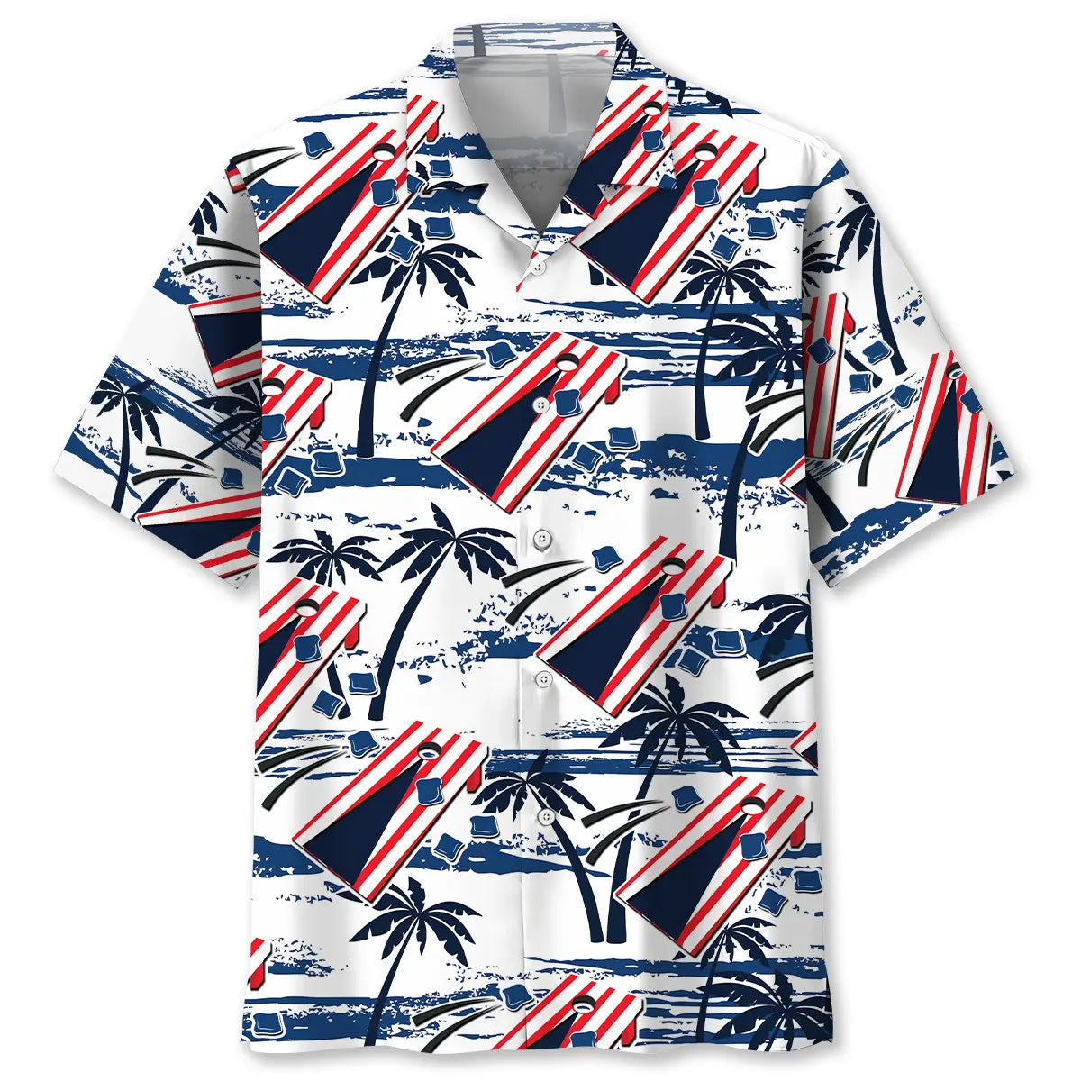 American Cornhole Beach Hawaiian Shirt For Island Vacations, Resort Wear, And Relaxed Seasonal Style