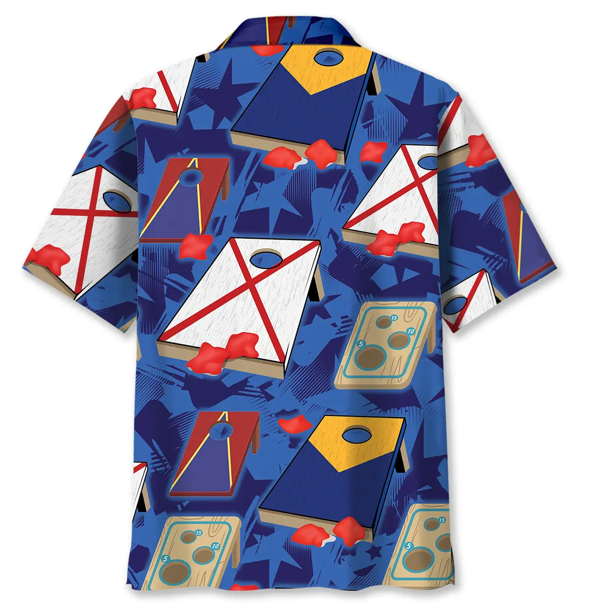 American Cornhole Blue Hawaiian Shirt For Heritage Inspired Events, Beach Travel, And Thoughtful Gifting