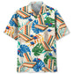 Retro Tropical Cornhole Hawaiian Shirt For Summer Vacation, Beach Travel, And Casual Wear