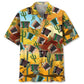 Country Cactus Accordion Hawaiian Shirt For Coastal Travel, Casual Events, And Comfortable Summer Wear