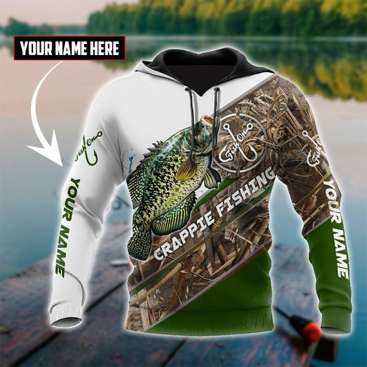 Crappie Fishing Camo Hoodie For Coastal Fishing Trips Casual Outfits And Weekend Travel