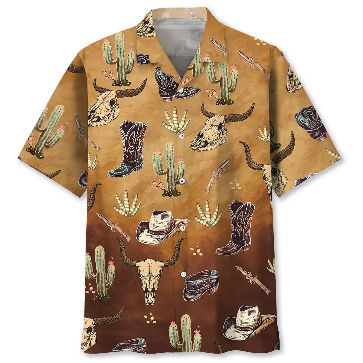 Cowboy Cactus Hawaiian Shirt For Tropical Holidays, Outdoor Gatherings, And Everyday Comfort