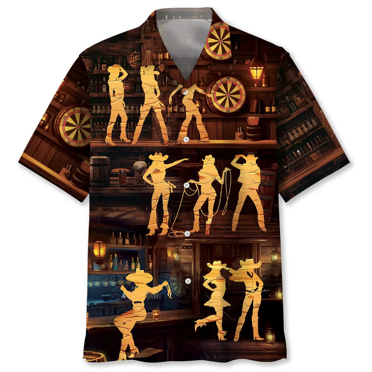 Cowboy Cowgirl Bar Hawaiian Shirt For Resort Trips, Coastal Parties, And Warm Weather Style