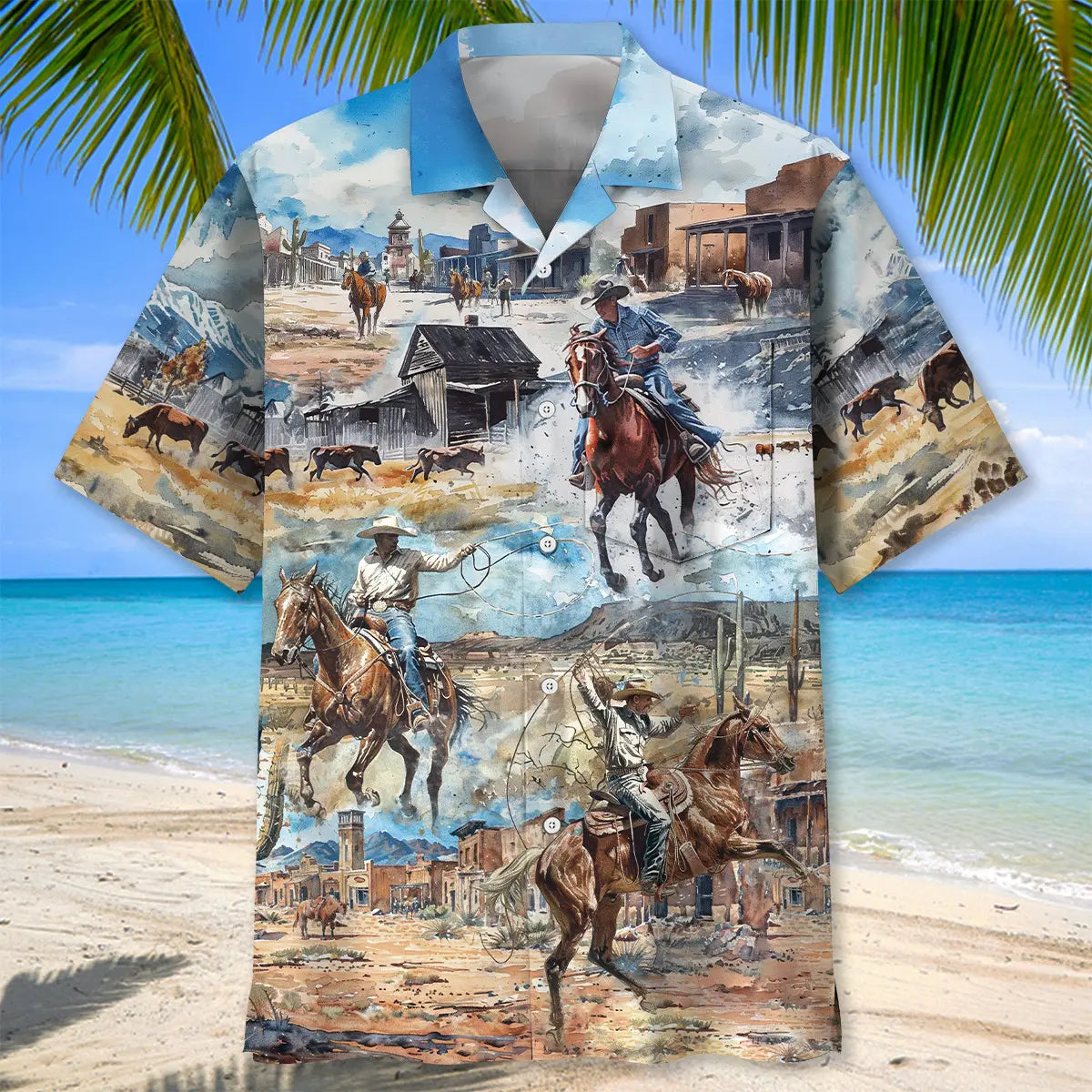 Cowboy Life Vintage Art Pocket Hawaiian Shirt For Beach Party And Thoughtful Gifting