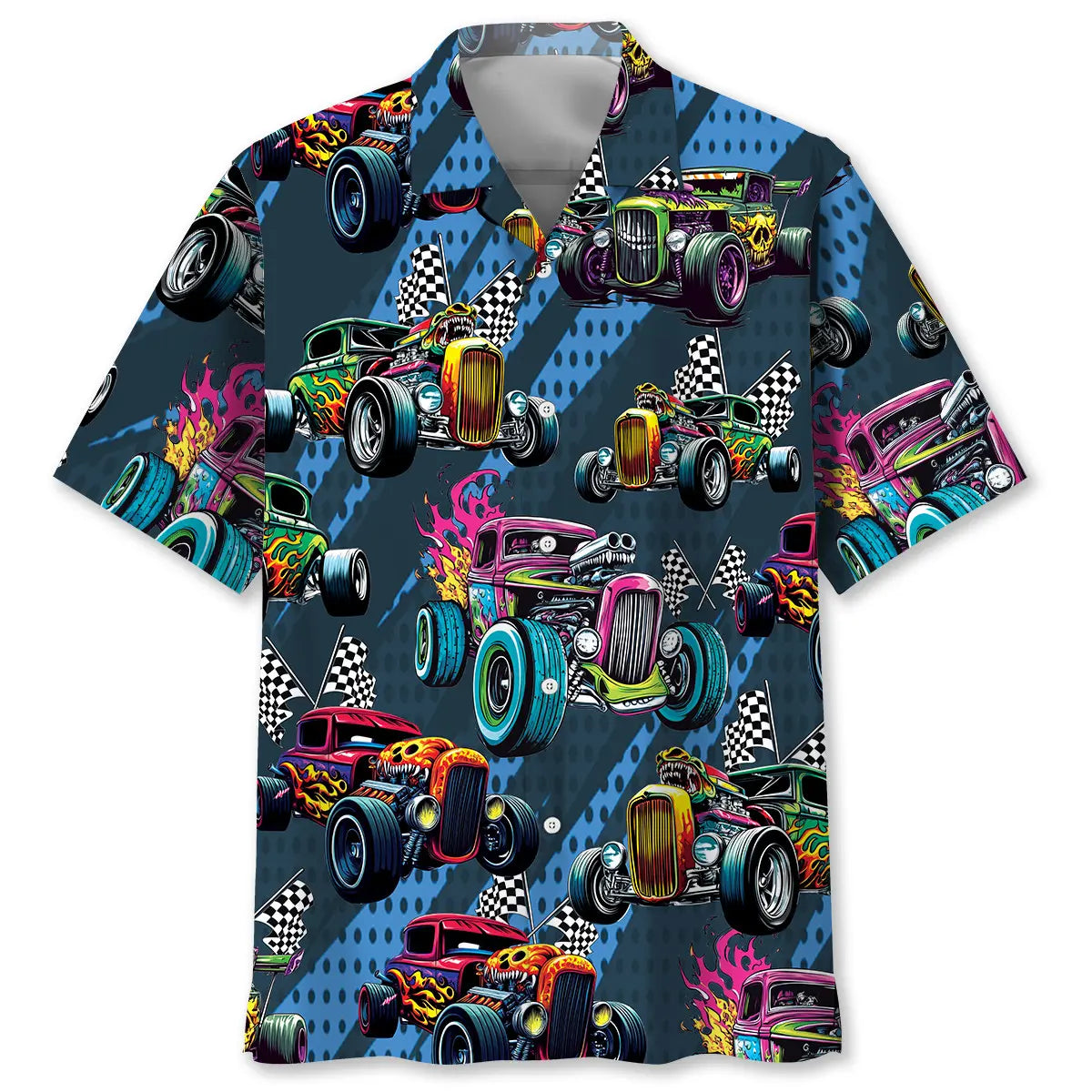 Hawaiian Shirt / Adults / S Crazy Hot Rod Drag Racing Hawaiian Shirt