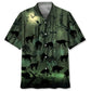 Halloween Creepy Black Cat Hawaiian Shirt For Island Vacations, Resort Wear, And Relaxed Seasonal Style