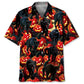 Creepy Black Cat Pumpkins Hawaiian Shirt For Coastal Travel, Casual Events, And Comfortable Summer Wear