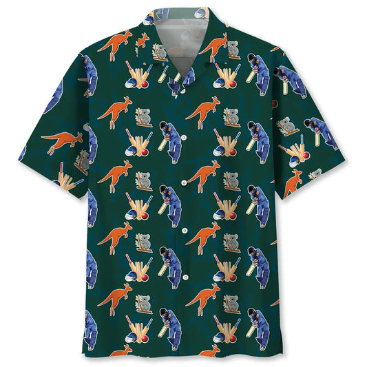 Cricket Blue Hawaiian Shirt For Island Vacations, Resort Wear, And Relaxed Seasonal Style