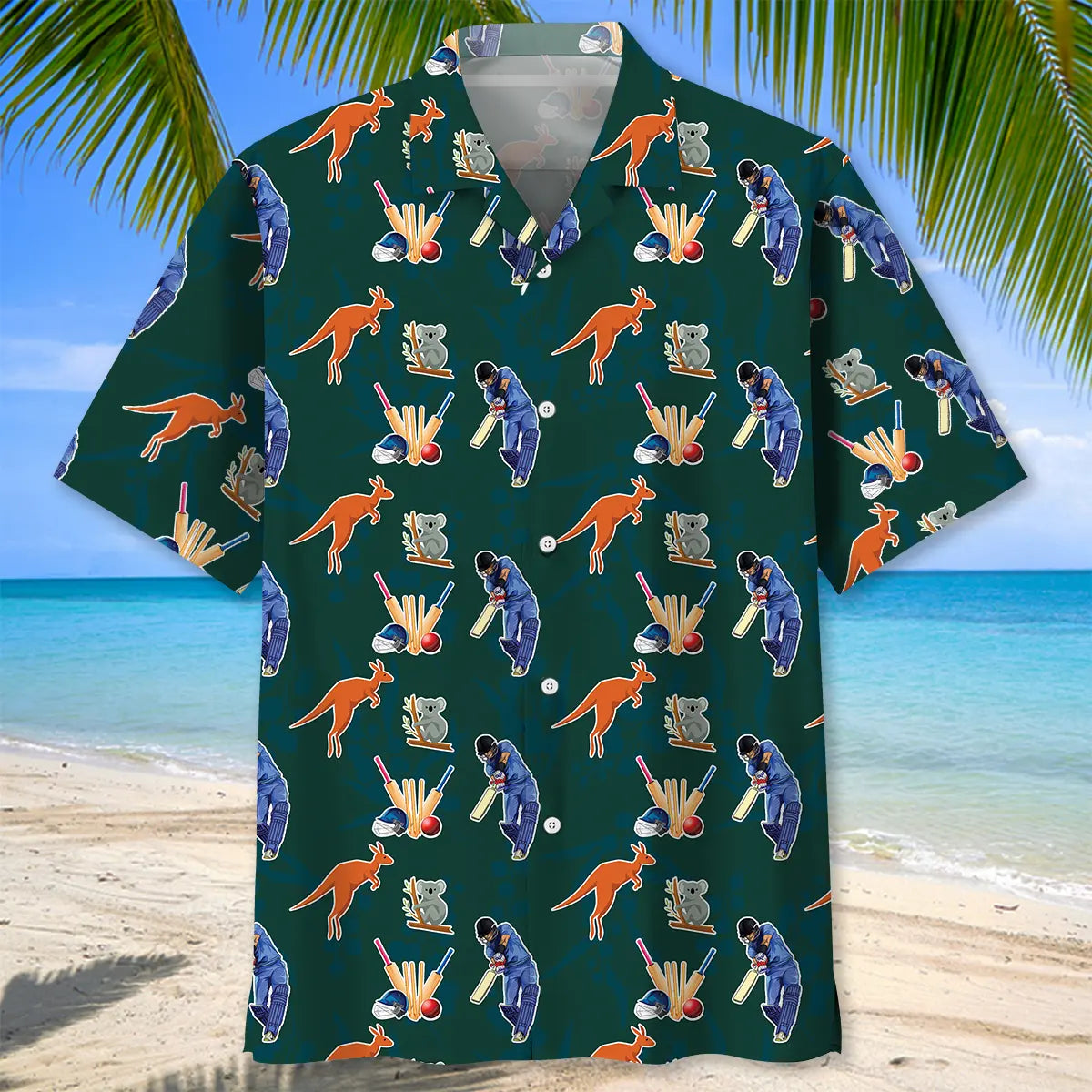 Cricket Blue Hawaiian Shirt For Island Vacations, Resort Wear, And Relaxed Seasonal Style