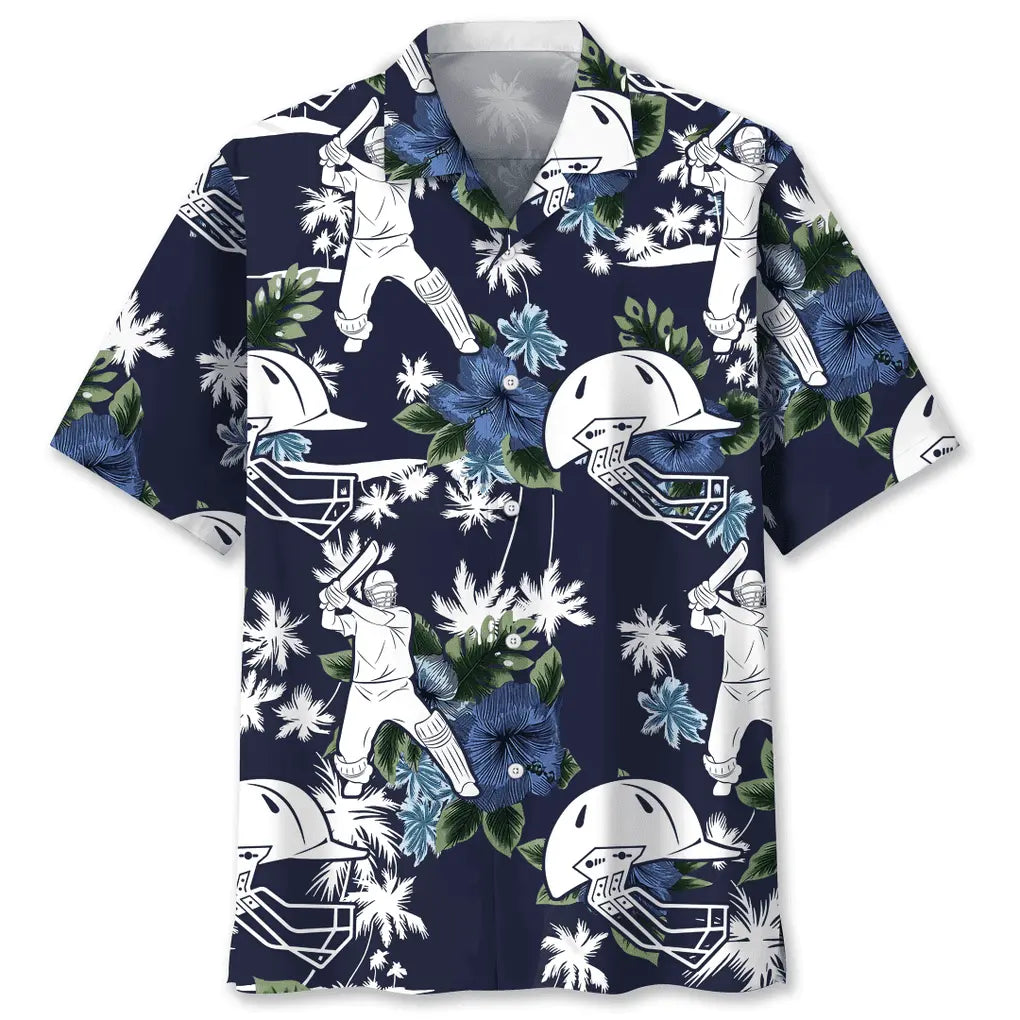 Cricket Blue Nature Hawaiian Shirt For Sports Fans, Summer Outings, And Relaxed Vacation Wear
