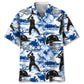 Cricket Blue Nature Hawaiian Shirt For Coastal Travel, Casual Events, And Comfortable Summer Wear