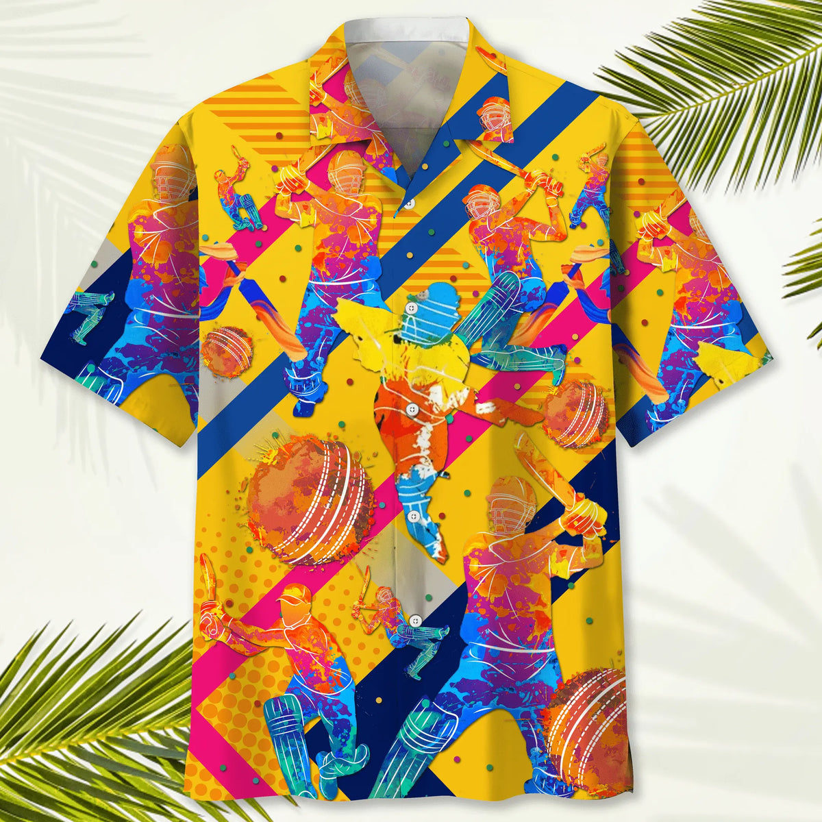 Colorful Cricket Hawaiian Shirt For Tropical Holidays, Outdoor Gatherings, And Everyday Comfort