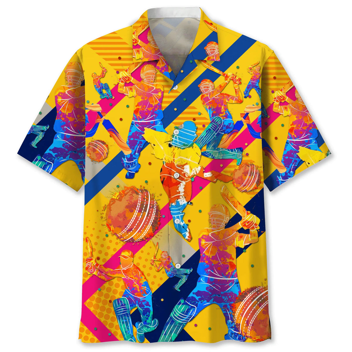 Colorful Cricket Hawaiian Shirt For Tropical Holidays, Outdoor Gatherings, And Everyday Comfort