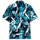 Cricket Hibiscus Blue Hawaiian Shirt For Sports Fans, Summer Outings, And Relaxed Vacation Wear