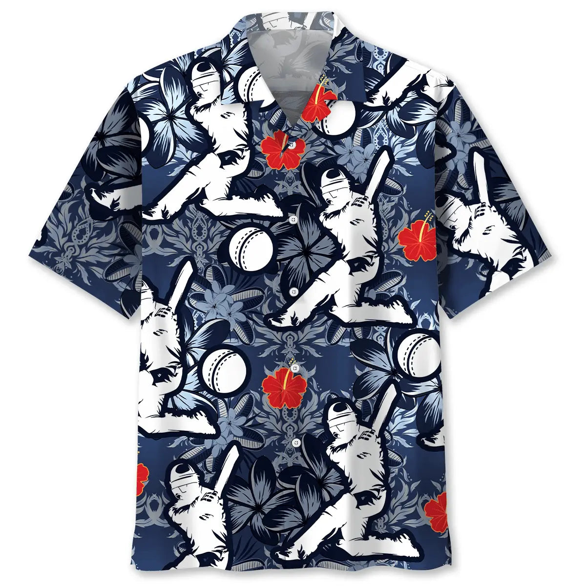 Cricket Hibiscus Hawaiian Shirt For Resort Trips, Coastal Parties, And Warm Weather Style
