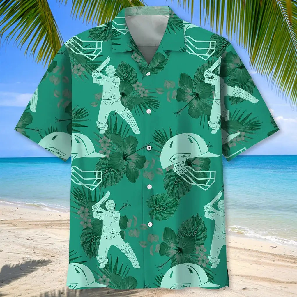 Cricket Kelly Green Hawaiian Shirt For Coastal Travel, Casual Events, And Comfortable Summer Wear