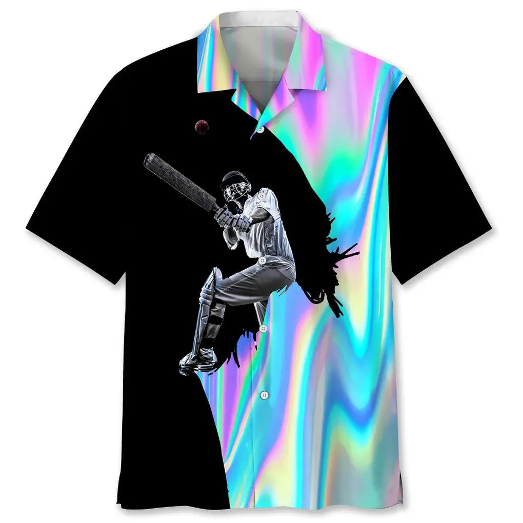 Cricket Liquid Metal Hawaiian Shirt For Resort Trips, Coastal Parties, And Warm Weather Style