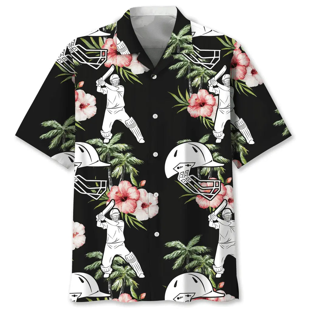 Floral Cricket Nature Hawaiian Shirt For Island Vacations, Resort Wear, And Relaxed Seasonal Style
