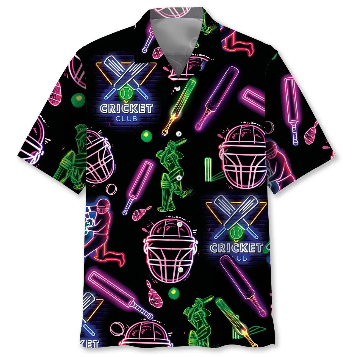Neon Cricket Hawaiian Shirt For Active Holidays, Resort Trips, And Warm Weather Gatherings