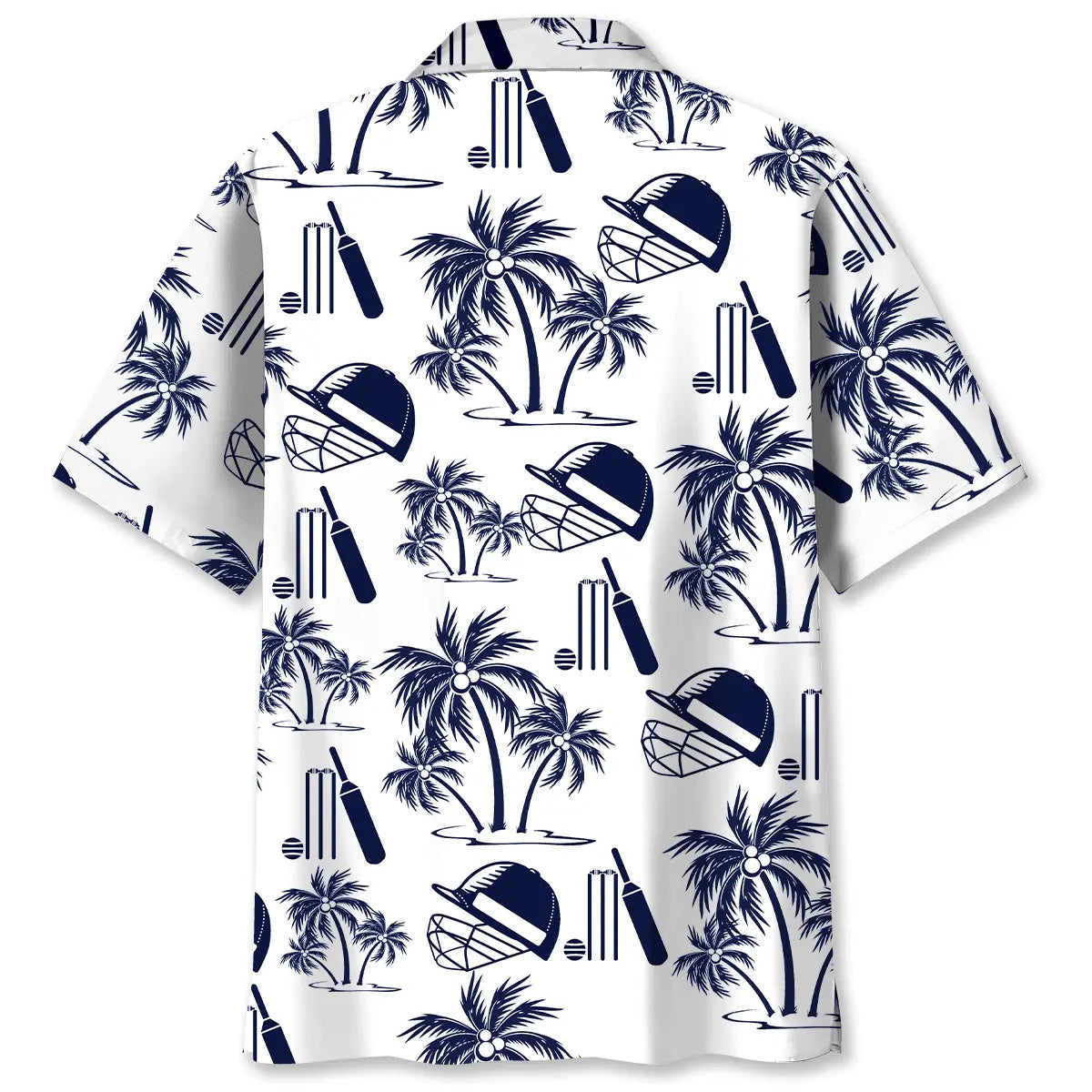 Cricket Palm Tree White Hawaiian Shirt For Beach Days, Weekend Events, And Thoughtful Gift Giving