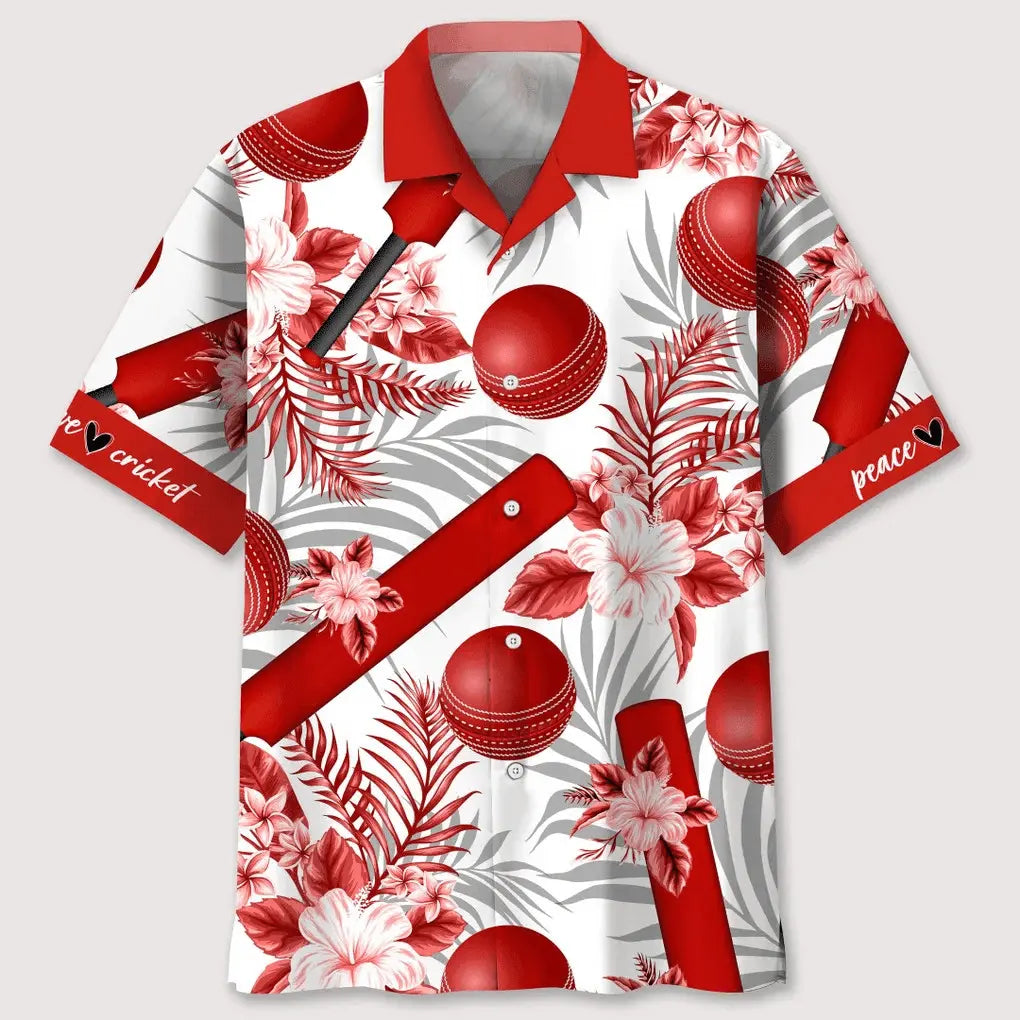 Cricket Red Hawaiian Shirt For Beach Days, Weekend Events, And Thoughtful Gift Giving