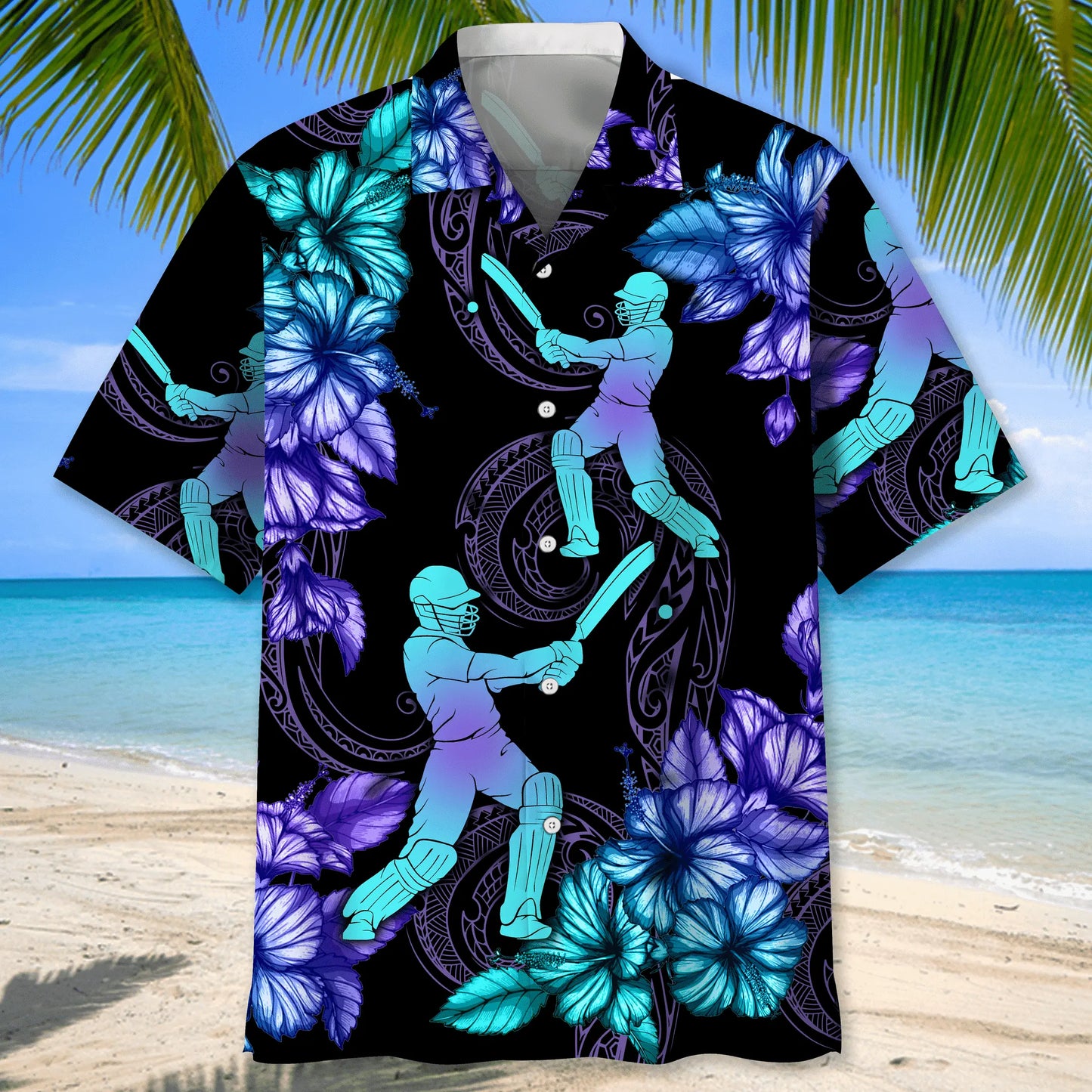 Tropical Cricket Hawaiian Shirt For Resort Trips, Coastal Parties, And Warm Weather Style