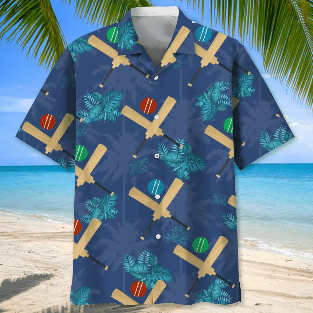 Tropical Cricket Hawaiian Shirt For Tropical Holidays, Outdoor Gatherings, And Everyday Comfort
