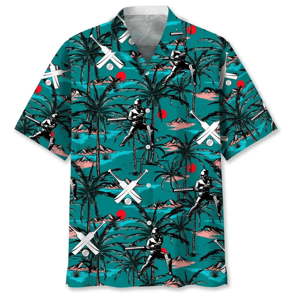 Vintage Cricket Hawaiian Shirt For Island Vacations, Resort Wear, And Relaxed Seasonal Style