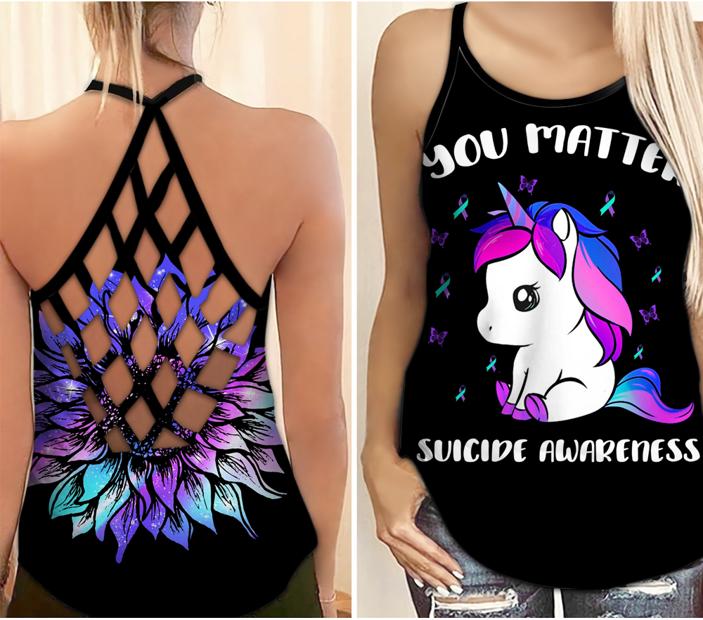 Unicorn Wellness Support Hollow Tank Top For Awareness Gatherings And Daily Wear