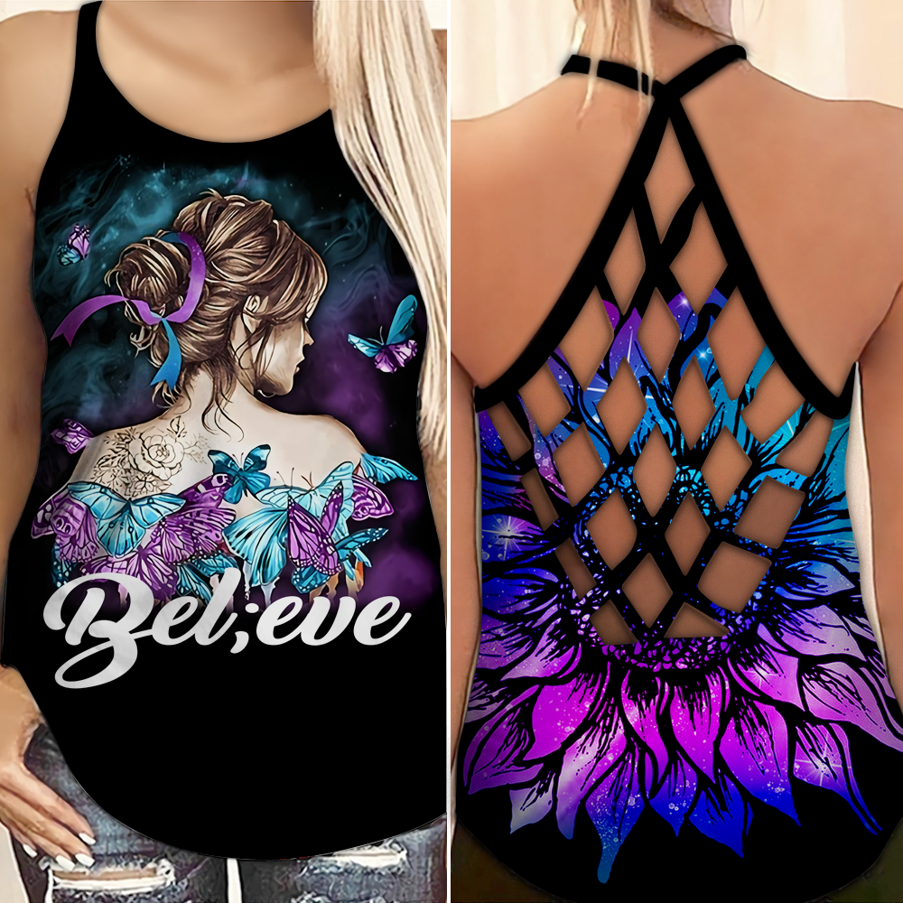 Expressive Wellness Support Hollow Tank Top For Positive Community Days And Thoughtful Casual Gifting