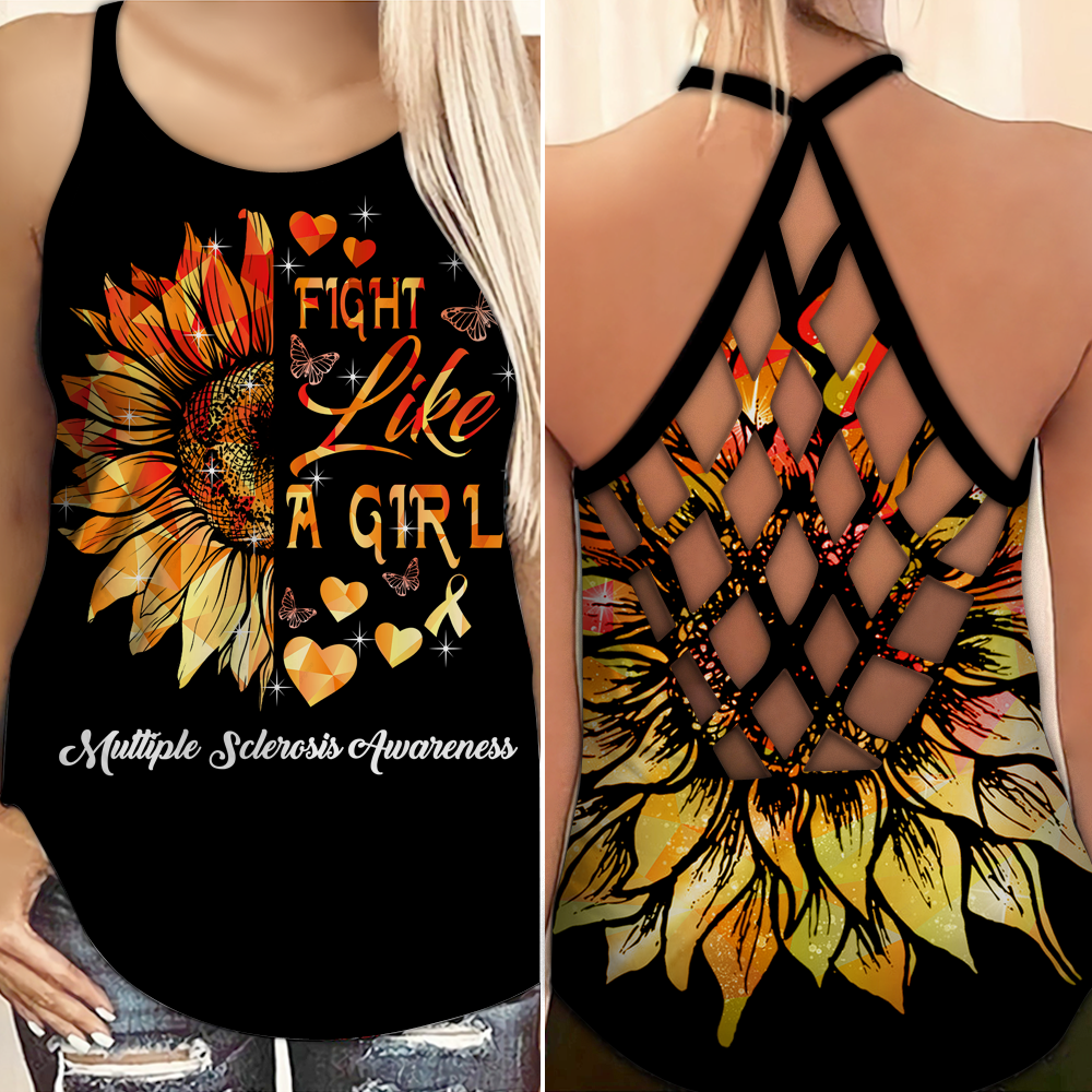 Multiple Sclerosis Awareness Strength And Support Hollow Tank Top For Community Events And Positive Support