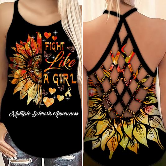 Multiple Sclerosis Awareness Strength And Support Hollow Tank Top For Community Events And Positive Support