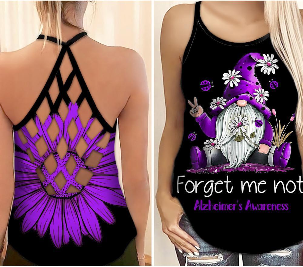 Alzheimer Awareness Forget Me Not Hollow Tank Top For Community Events And Positive Support