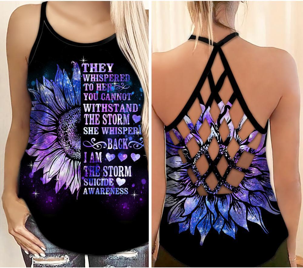 Expressive Wellness Support Hollow Tank Top For Support Events Yoga Sessions And Comfortable Everyday Wear