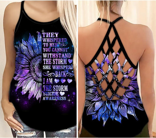 Expressive Wellness Support Hollow Tank Top For Support Events Yoga Sessions And Comfortable Everyday Wear
