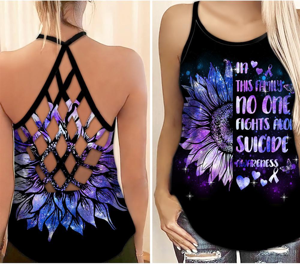 Expressive Wellness Support Hollow Tank Top For Awareness Activities Summer Events And Comfortable Style
