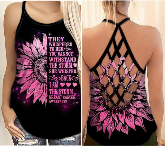 Breast Cancer Awareness They Whispered To Her Hollow Tank Top For Community Events And Positive Support