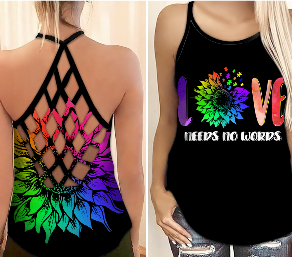 Autism Awareness Unspoken Love Support Hollow Tank Top For Awareness Gatherings And Daily Wear