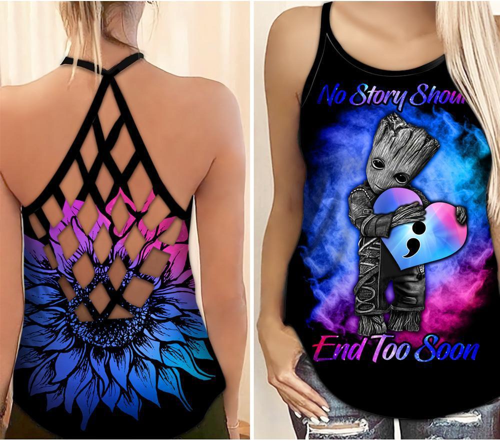Wellness Support Hollow Tank Top For Advocacy Gatherings And Relaxed Style