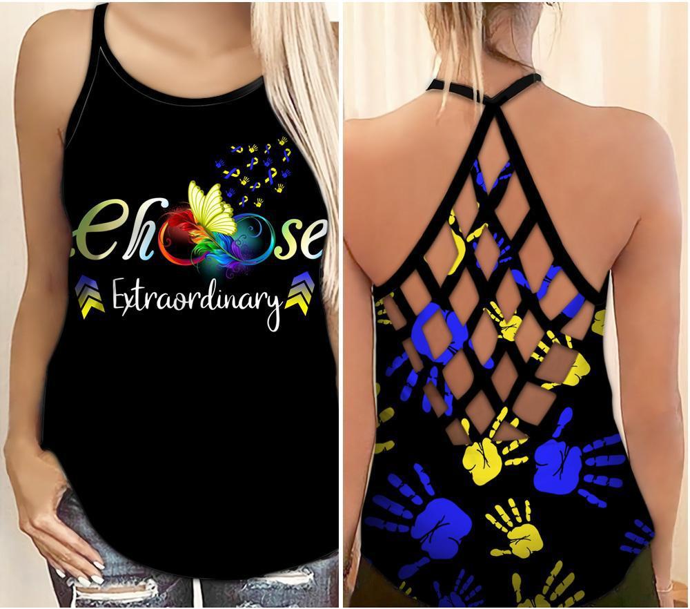Down Syndrome Awareness Choose Extraordinary Hollow Tank Top For Community Events And Positive Support