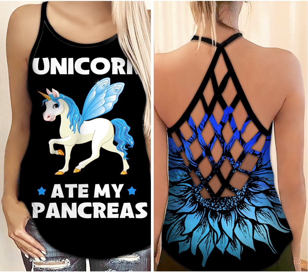 Diabetes Awareness Unicorn Ate My Pancreas Hollow Tank Top For Community Events And Positive Support