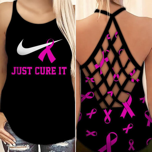 Breast Cancer Awareness Just Cure It Hollow Tank Top For Community Events And Positive Support