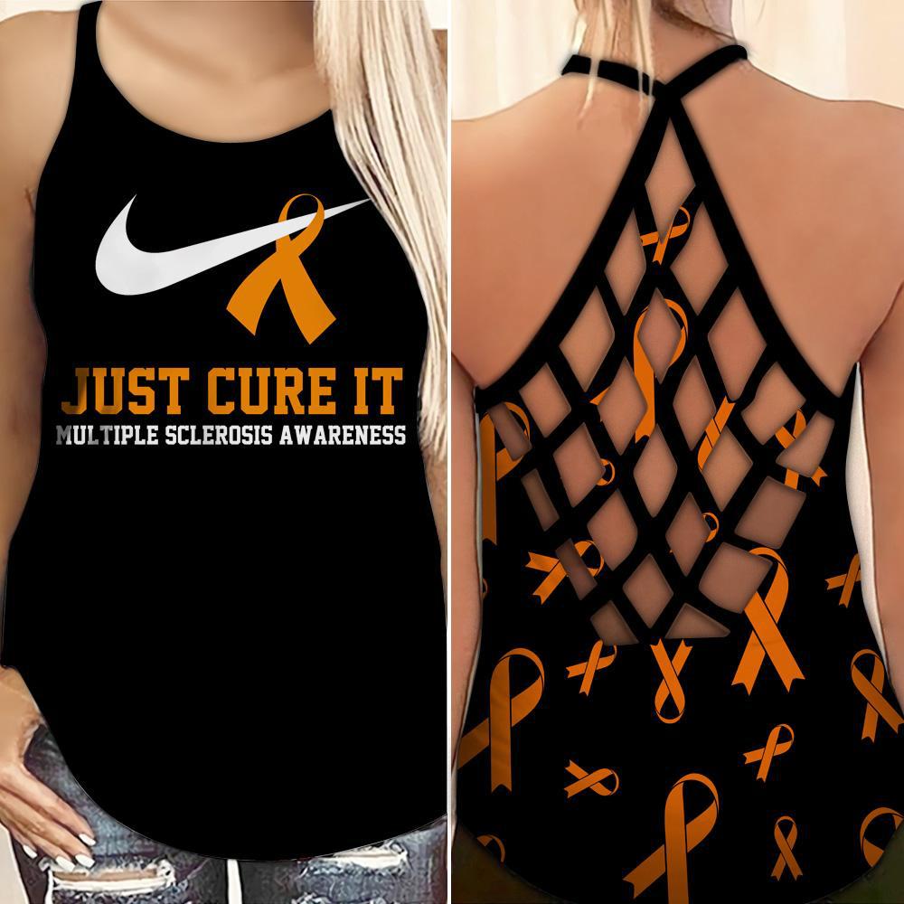 Multiple Sclerosis Awareness Just Cure It Hollow Tank Top For Community Events And Positive Support