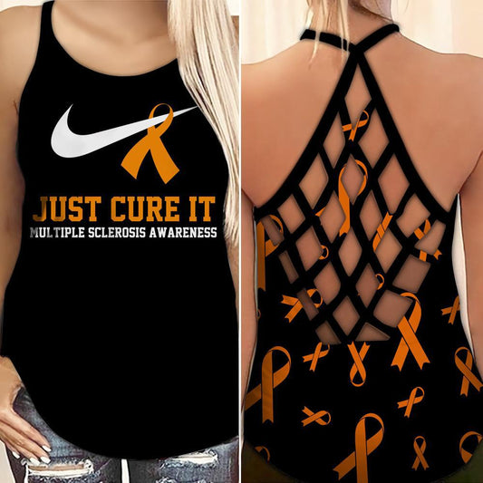 Multiple Sclerosis Awareness Just Cure It Hollow Tank Top For Community Events And Positive Support