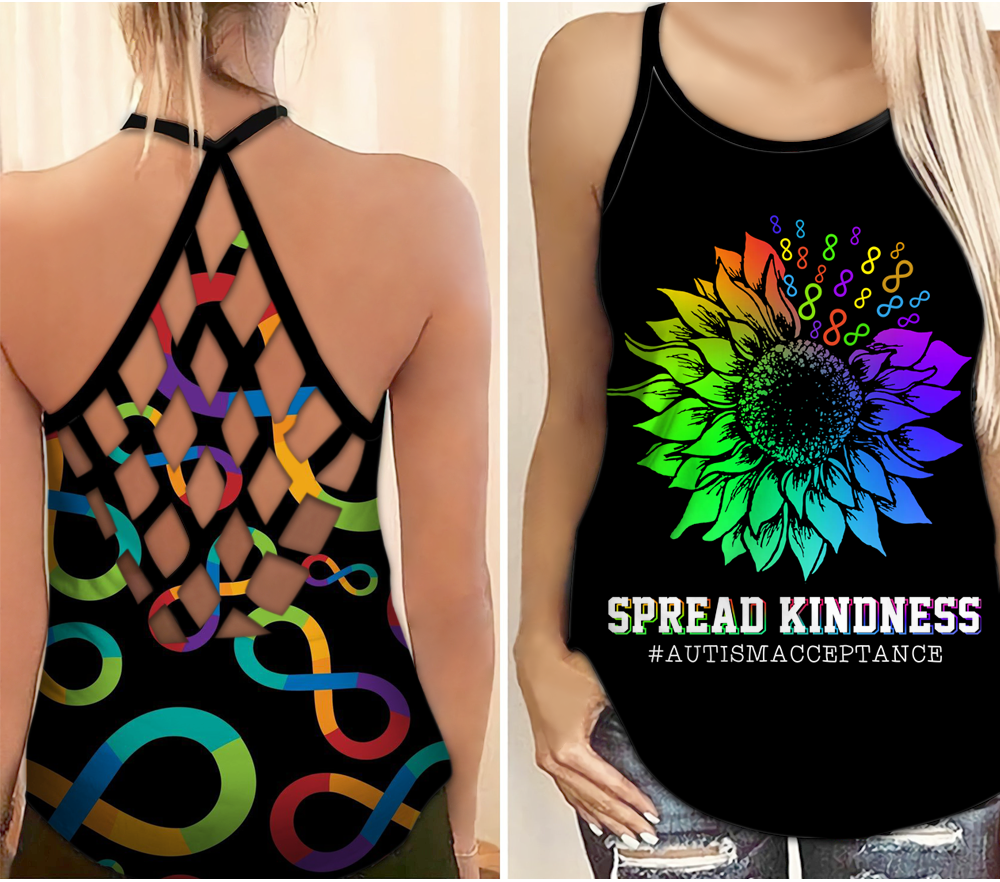 Autism Awareness Spread Kindness Hollow Tank Top For Community Events And Positive Support