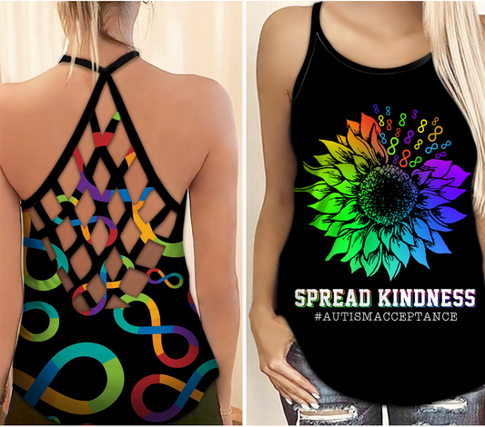 Autism Awareness Spread Kindness Hollow Tank Top For Community Events And Positive Support